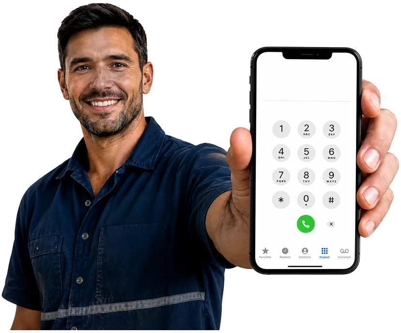 Plumber answering a Marayong enquiry by phone