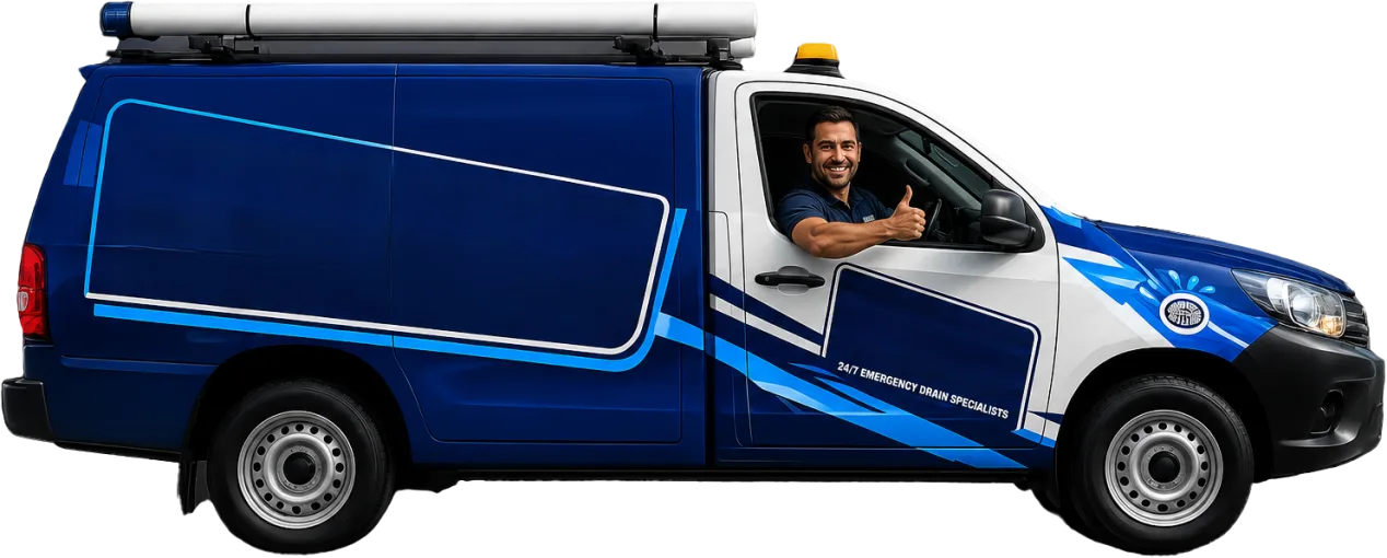 Our drain service van out on a Marayong job